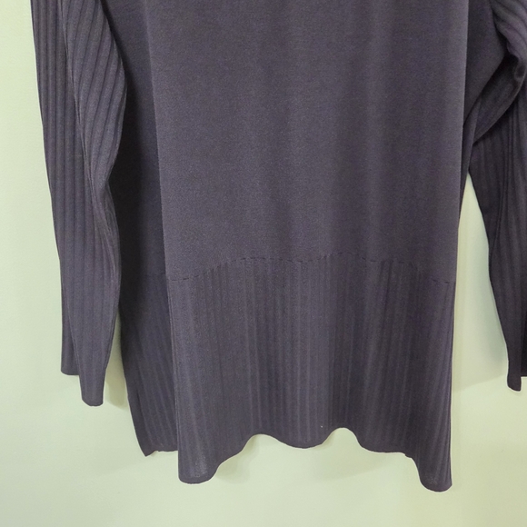 Misook Exclusively Women's Navy Sweater Zip Cardigan Old Money Designer Size XL - Picture 9 of 9